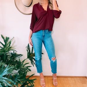 Burgundy tunic shirt
